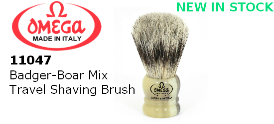 OMEGA11047 -Badger-Boar Mix Travel Shaving Brush