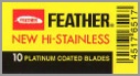 Feather New Hi-Stainless Platinum Coated Double Edge Razor Blades