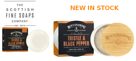 Scottish Fine Soaps Thistle & Black Pepper Shave Soap 100g / 3.5 oz.