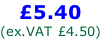 £5.40 (ex.VAT £4.50)