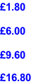£1.80  £6.00  £9.60  £16.80