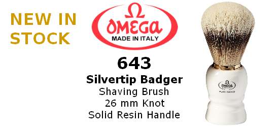 OMEGA 643 Silvertip Badger Shaving Brush